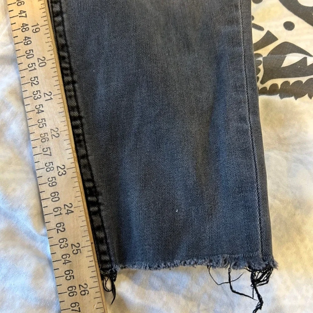 Judy Blue 1XL Black Wash Distressed High Rise Cropped Raw‎ Hem Jeans 33